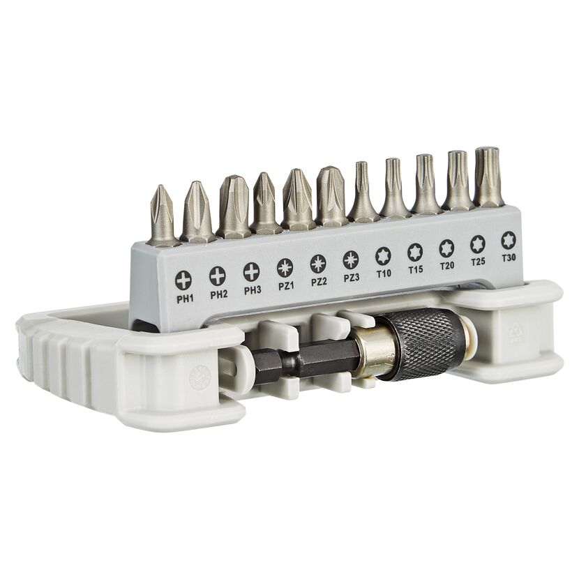 Bit-Set 'Professional' 6,3 mm (1/4") 12-teilig PH/PZ/T