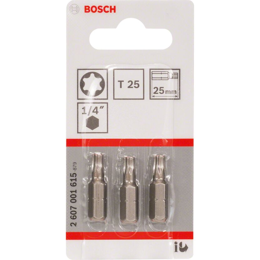 Drei Torxschrauber Bits T25 von Bosch