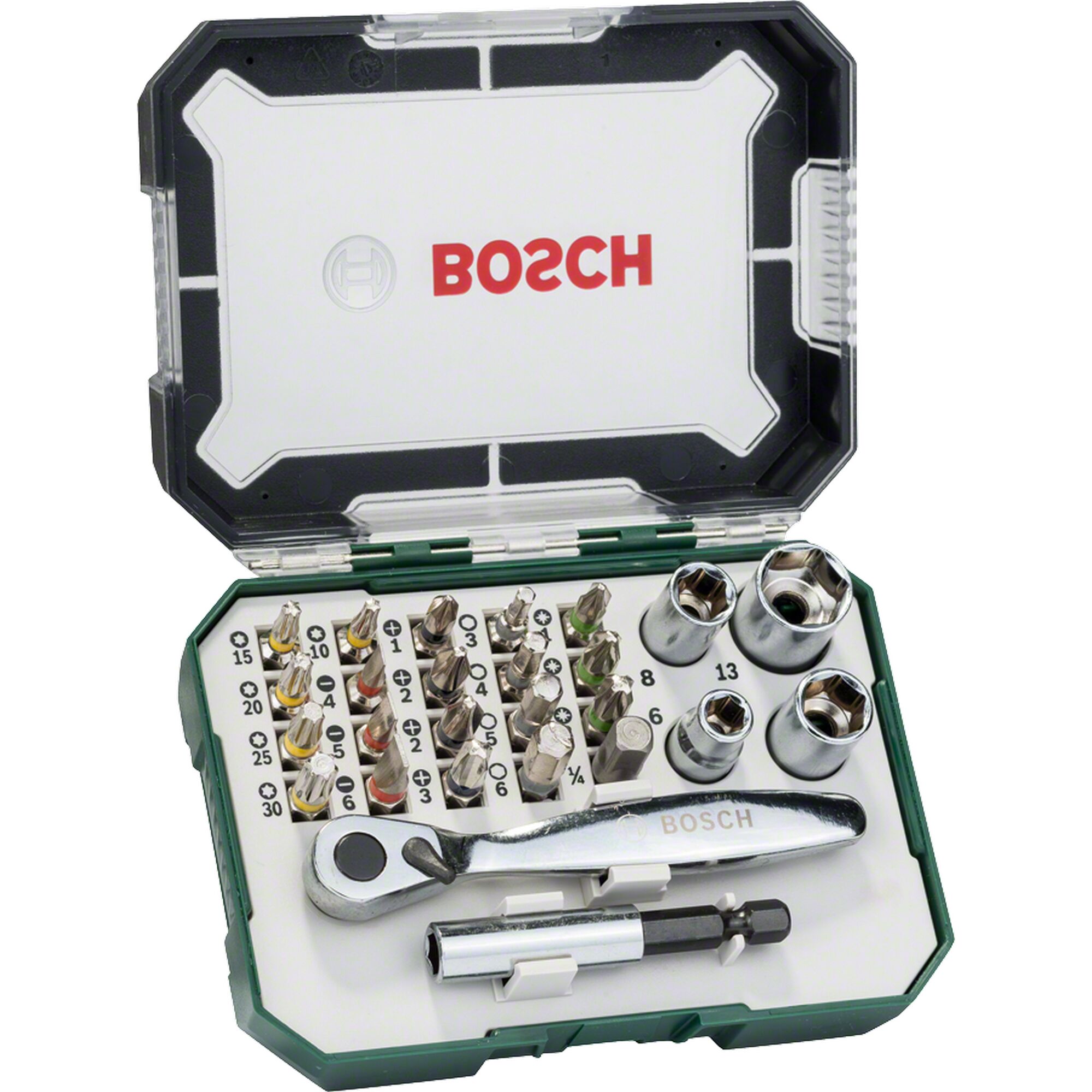 Bosch Schrauberbit-Set 26-teilig mit Ratsche