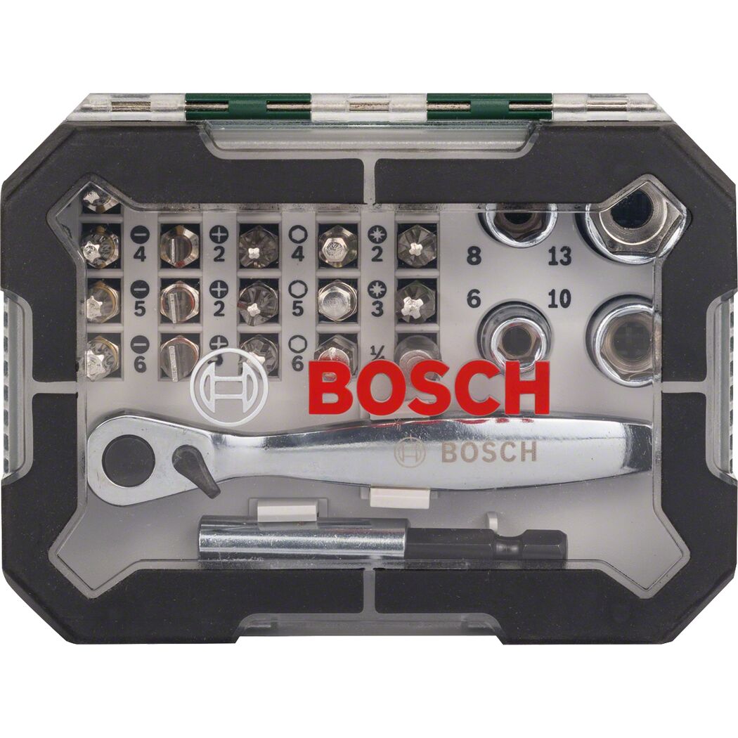 Bosch Schrauberbit-Set 26-teilig mit Ratsche