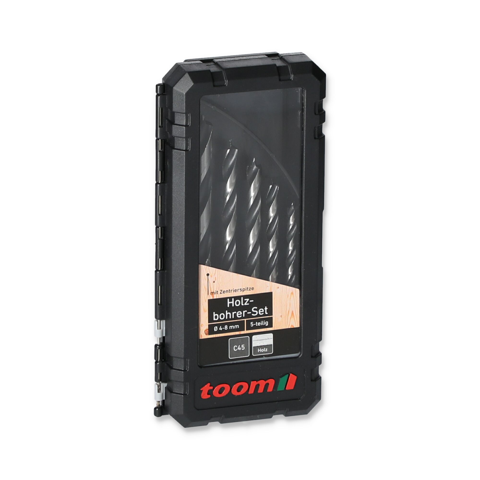 5-teiliges Holzbohrer-Set von Toom in schwarzer Box