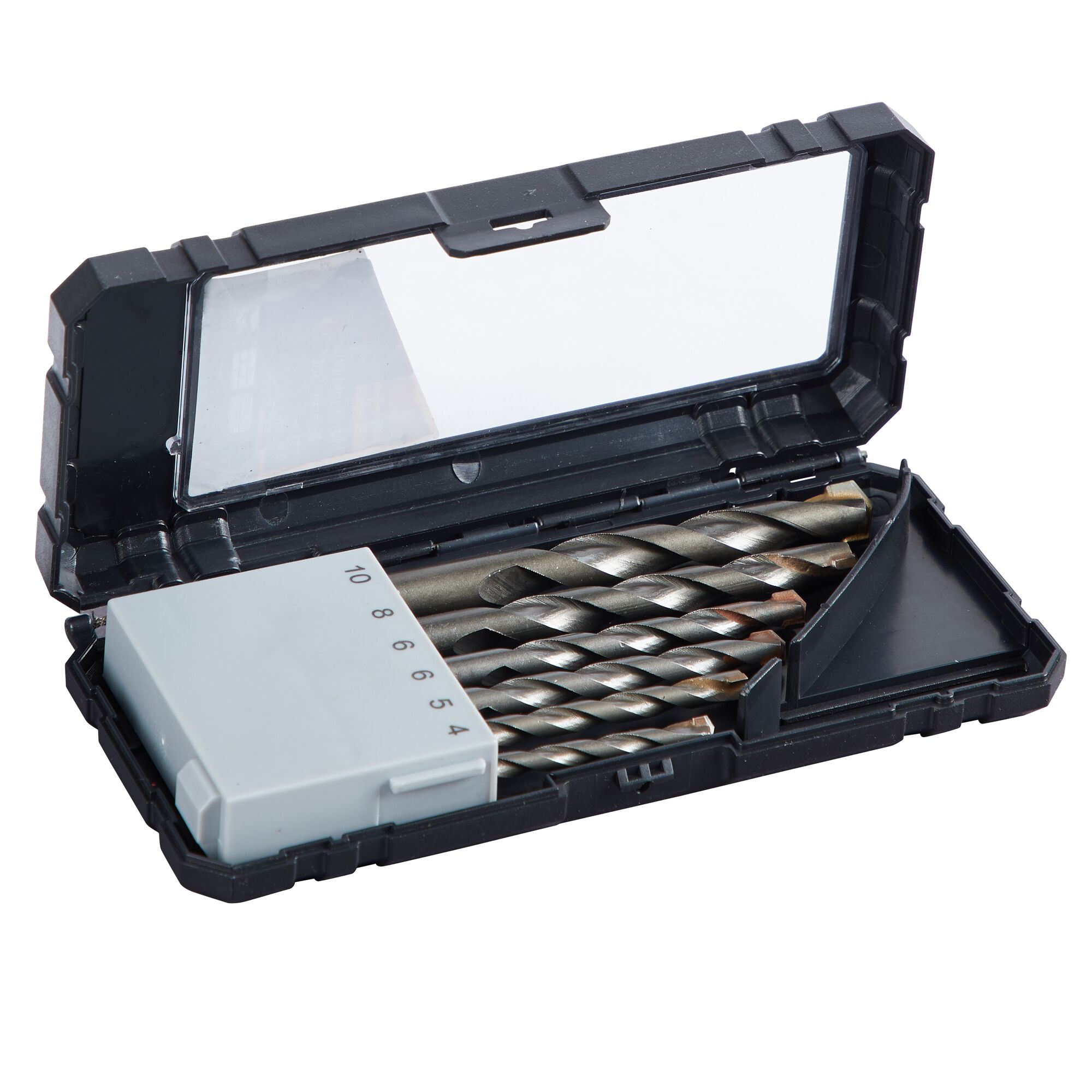 Sechs Multibohrer in schwarzer Aufbewahrungsbox