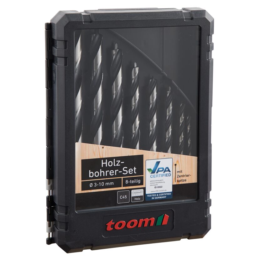 Holzbohrer-Set 8-teilig, 3-10 mm, toom