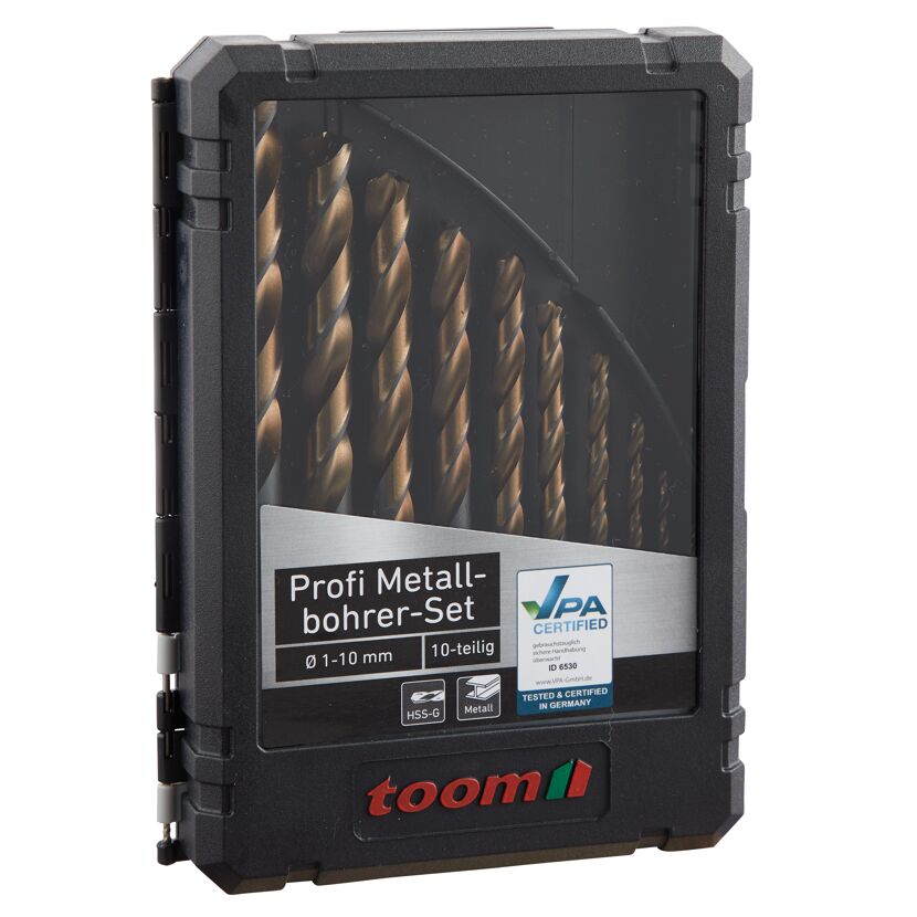 10-teiliges Profi Metallbohrer-Set, 1-10 mm, Toom