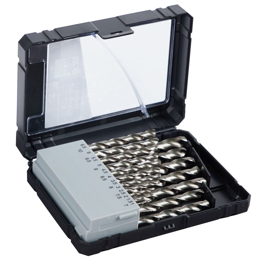 Metallbohrer-Set, 19-teilig im Kunststoffkoffer