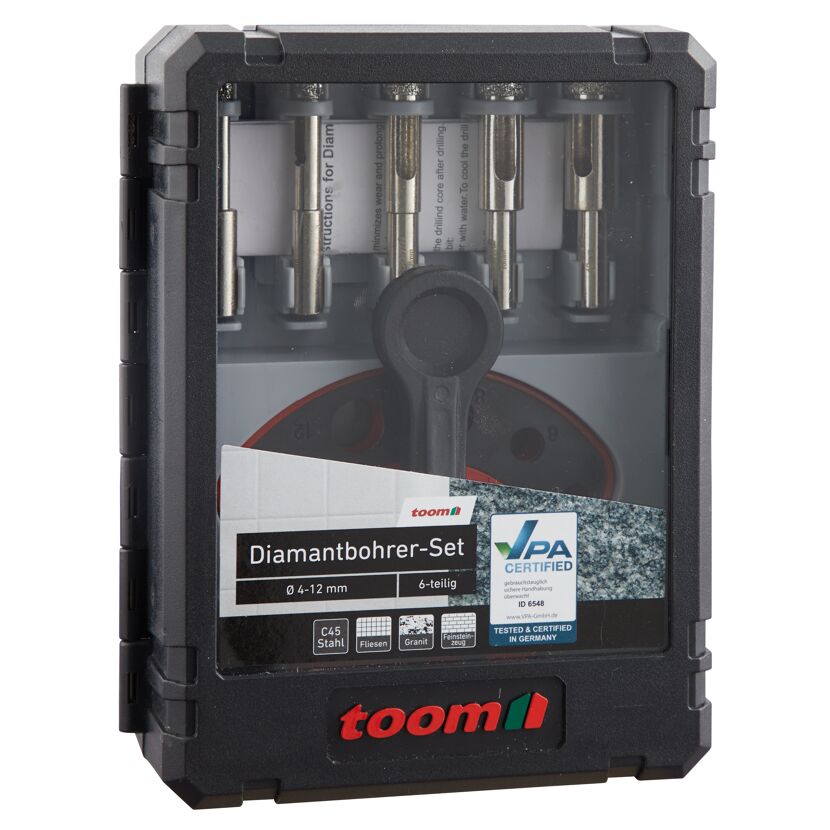 Sechsteiliges Diamantbohrer-Set von toom im Kunststoffkoffer