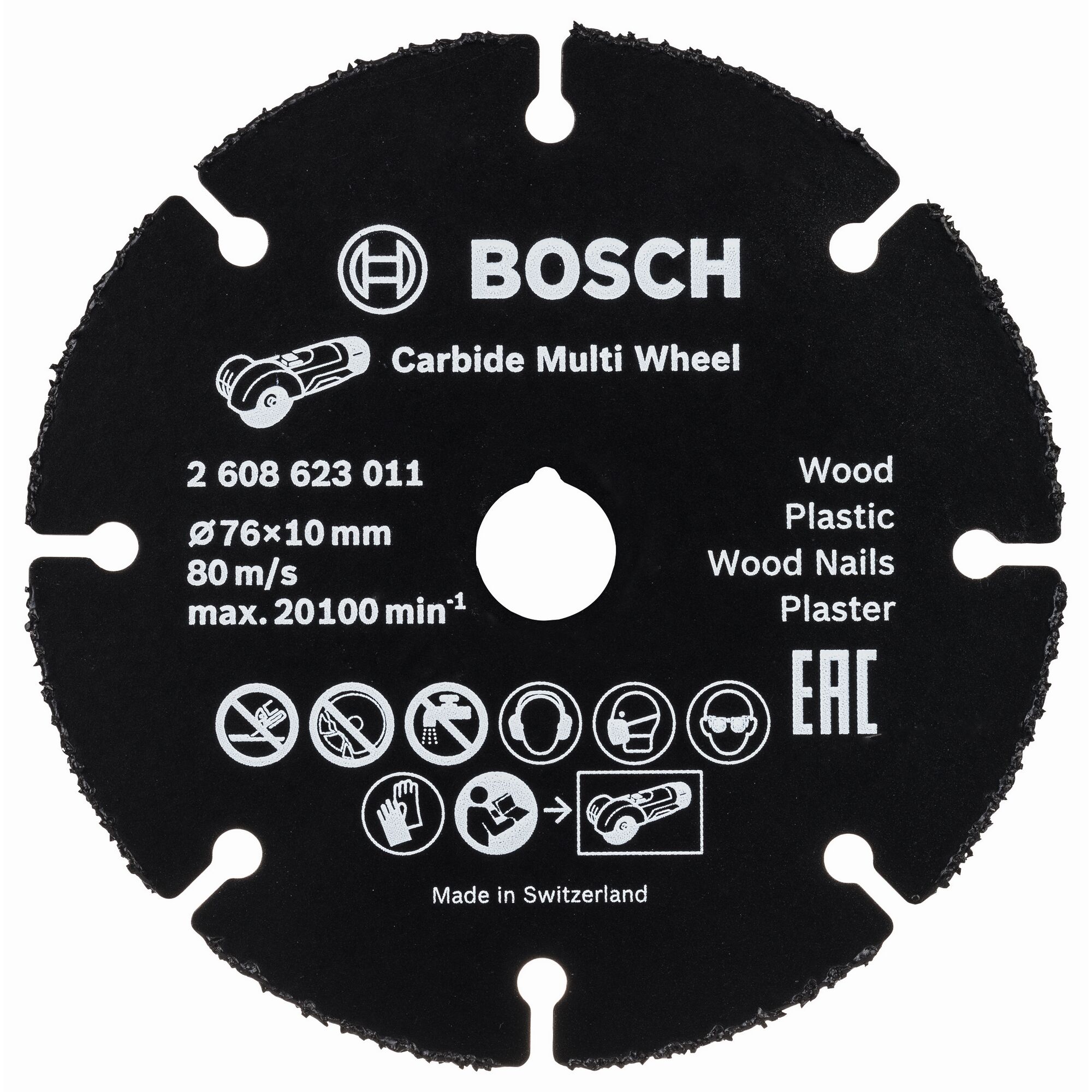 Schwarze Bosch Carbide Multi Wheel Trennscheibe