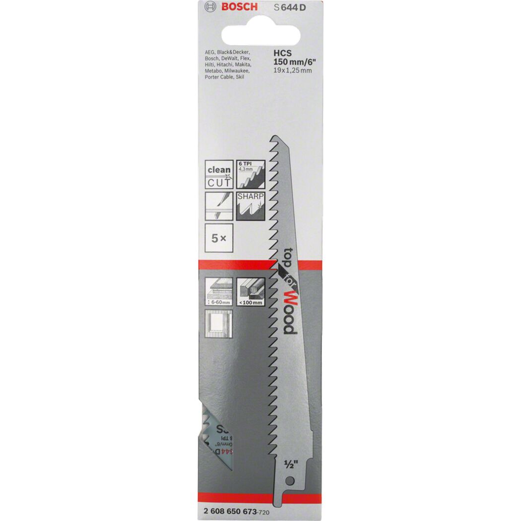 Säbelsägeblatt 'Top for Wood' S 644 D 5er-Pack