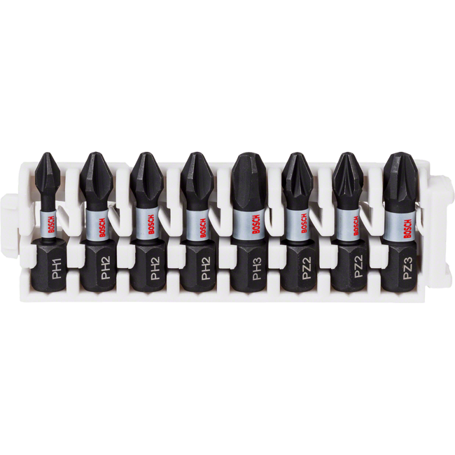 Bild von Schrauberbit-Set 'Impact Control' Kreuzschlitz PH1-PH3/PZ2-PZ3 25 mm 8-teilig