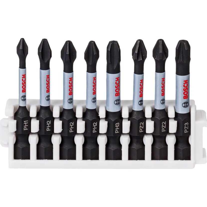 Acht Bosch Impact Bits PH1-PH3/PZ2-PZ3