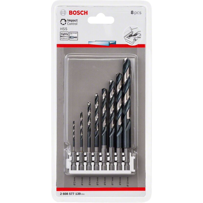 Bosch HSS Spiralbohrer-Set, 8-teilig