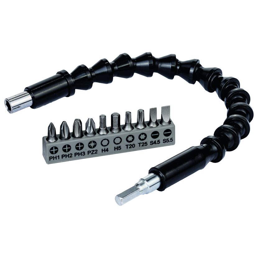 Bit-Set mit flexibler Verlängerung schwarz 300 mm 11-teilig