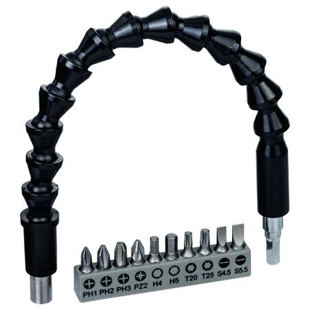 3. Bild von Bit-Set mit flexibler Verlängerung schwarz 300 mm 11-teilig