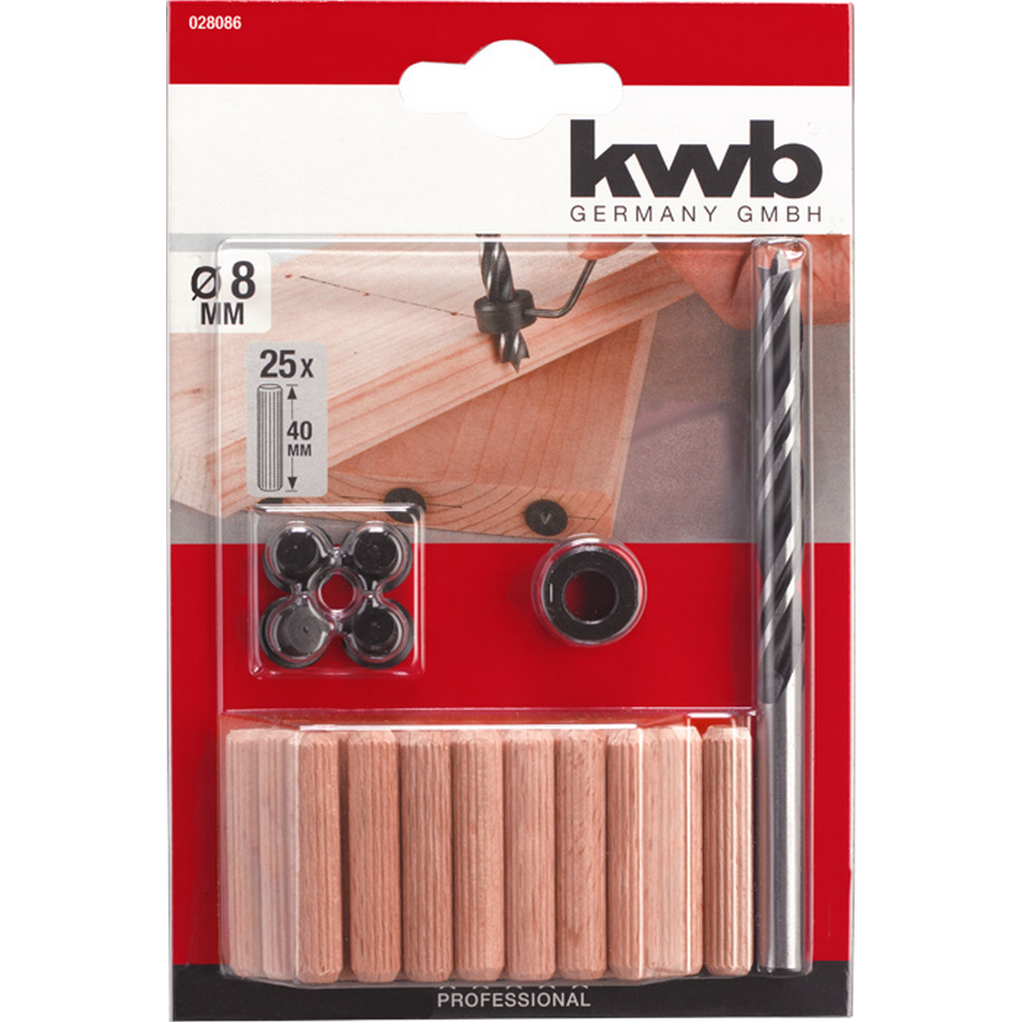 Holzbohrer- und Dübel-Set Ø 8 mm, 31-teilig
