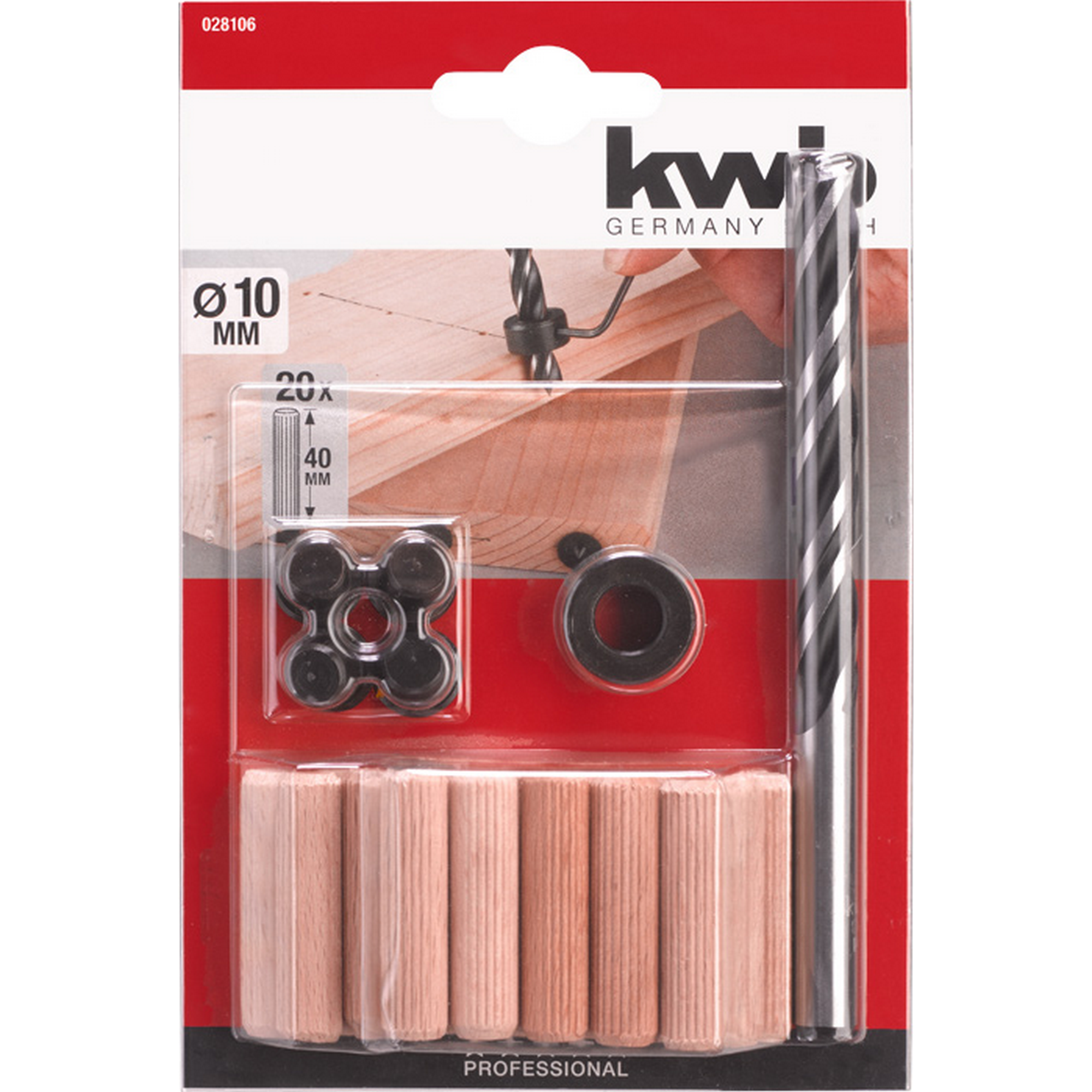 Holzbohrer- und Dübel-Set Ø 10 mm, 31-teilig