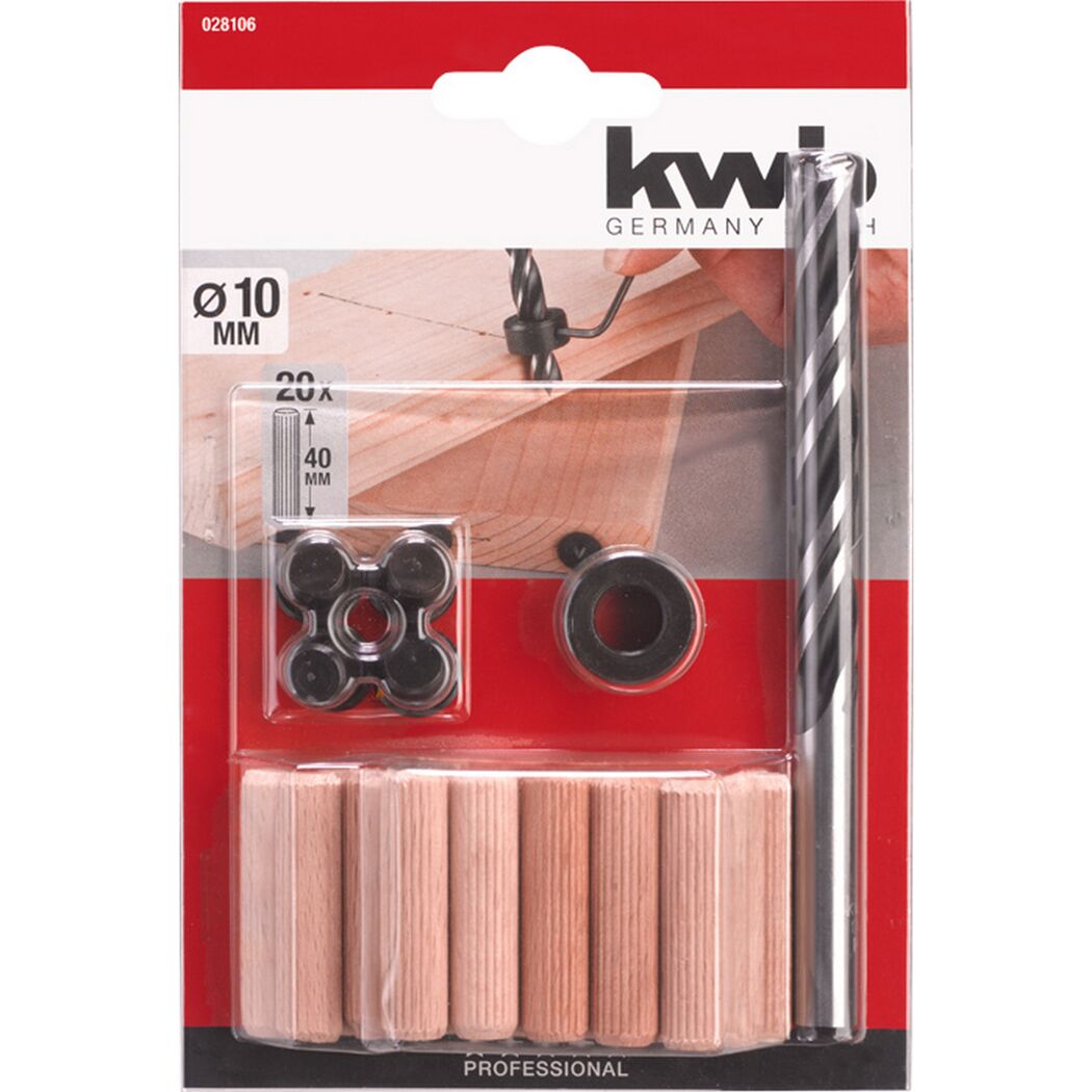 Holzbohrer- und Dübel-Set Ø 10 mm, 31-teilig
