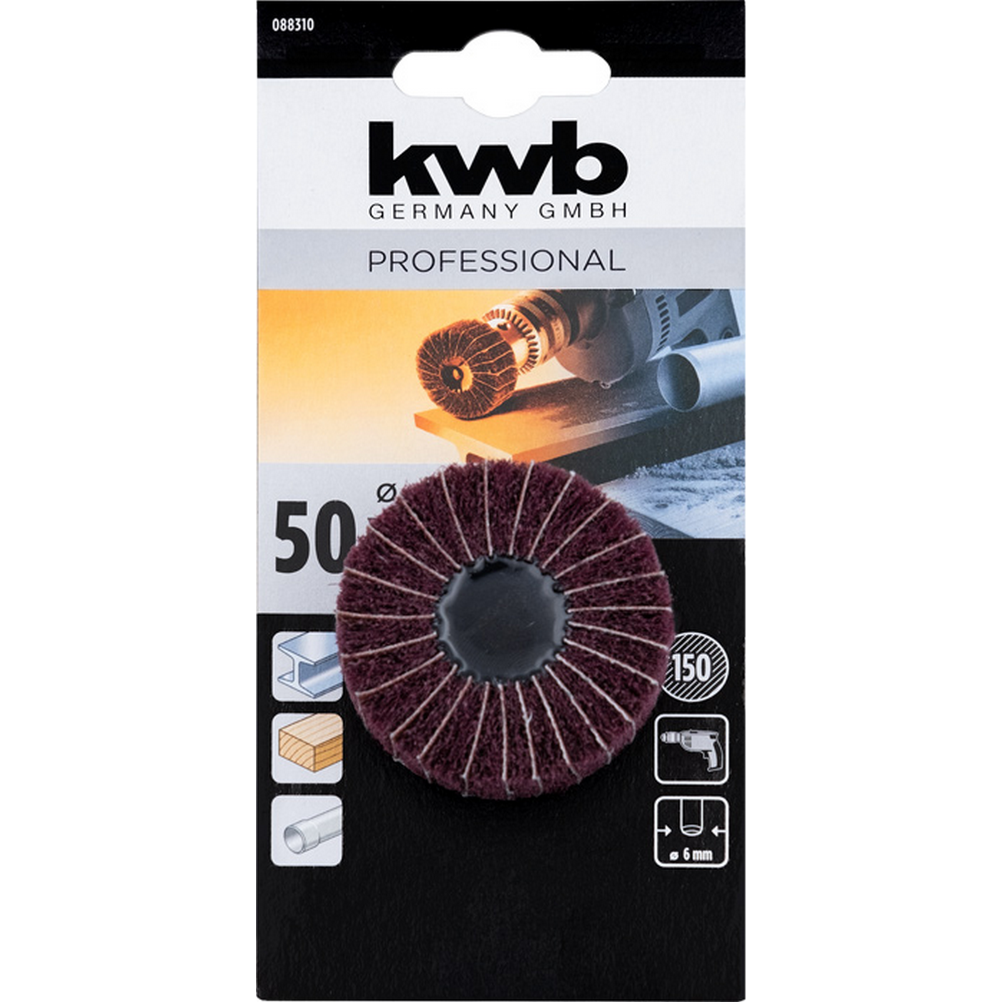 Vliesmopstift fein K150 Ø 50 x 25 mm