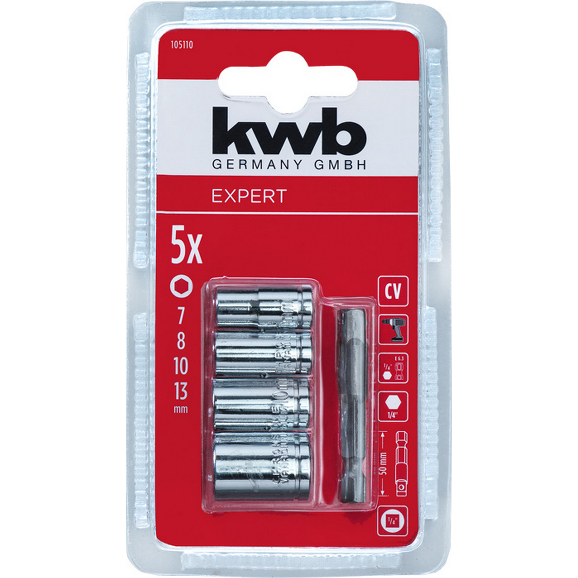 Steckschlüssel-Set mit Bit-Adapter 5-teilig