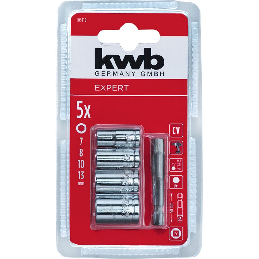 Steckschlüssel-Set mit Bit-Adapter 5-teilig