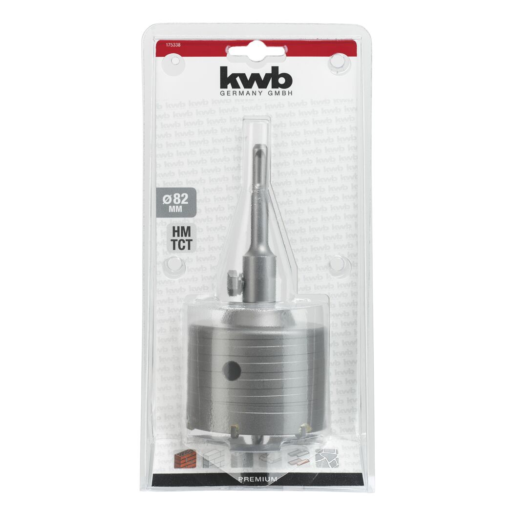 kwb Premium Hohlbohrkrone 82 mm in Verpackung