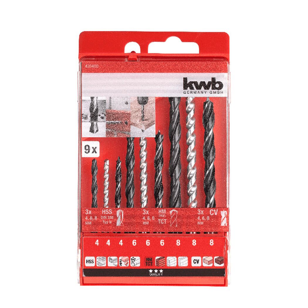 Bohrer-Set HSS 9-teilig