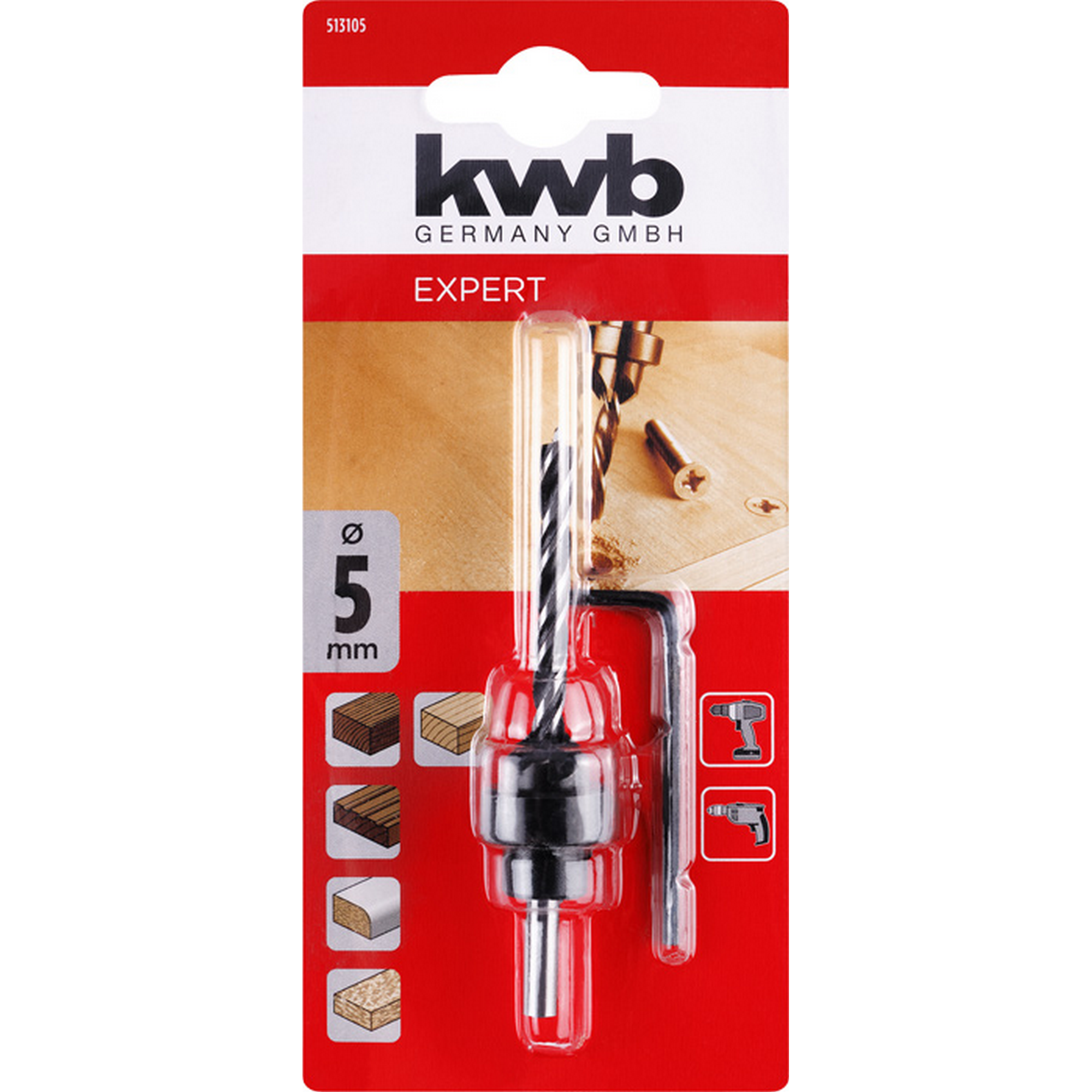 Holzbohrer-Set Ø 5 mm, 3-teilig