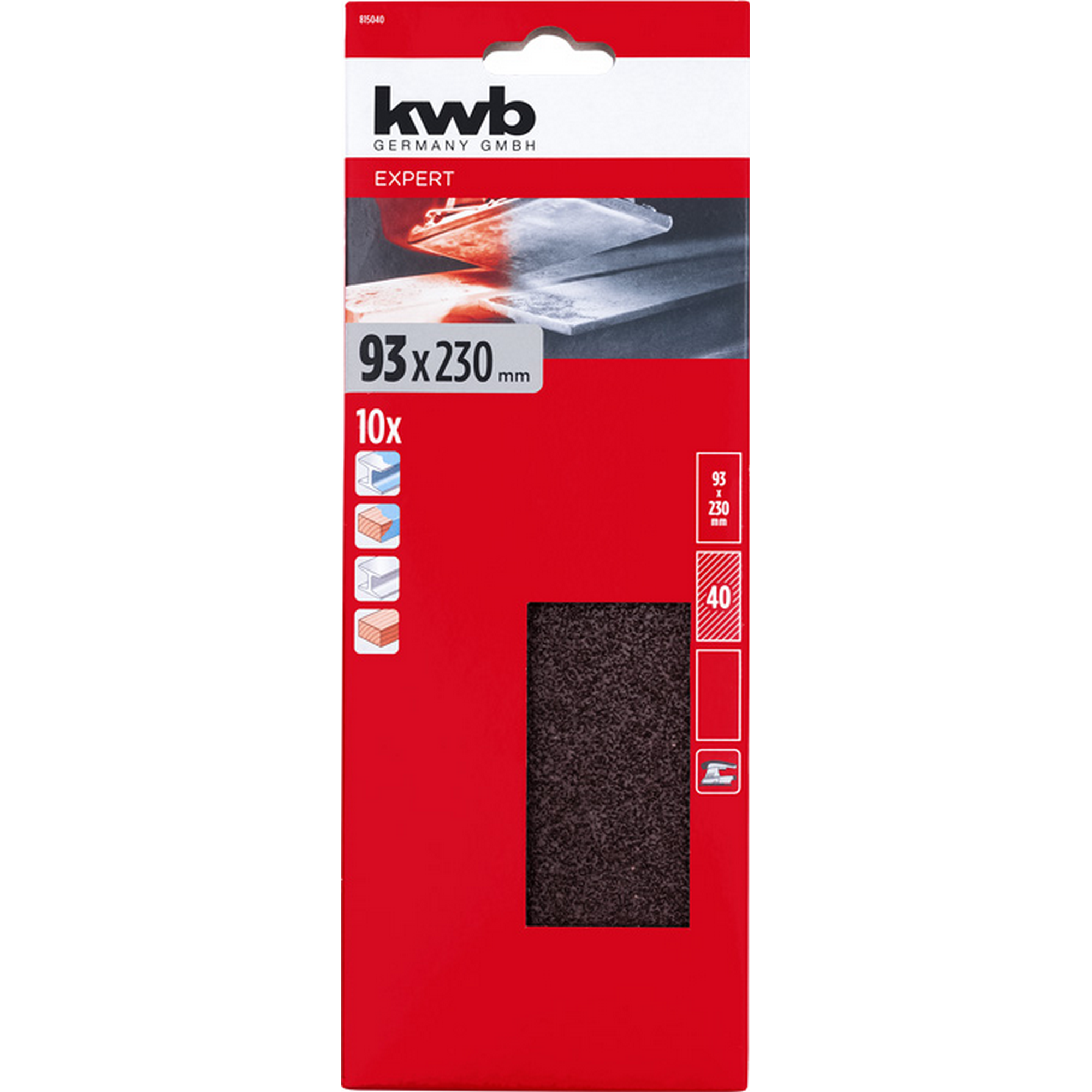 Schleifstreifen 'Holz & Metall' 93 x 230 mm K40 10 Stück