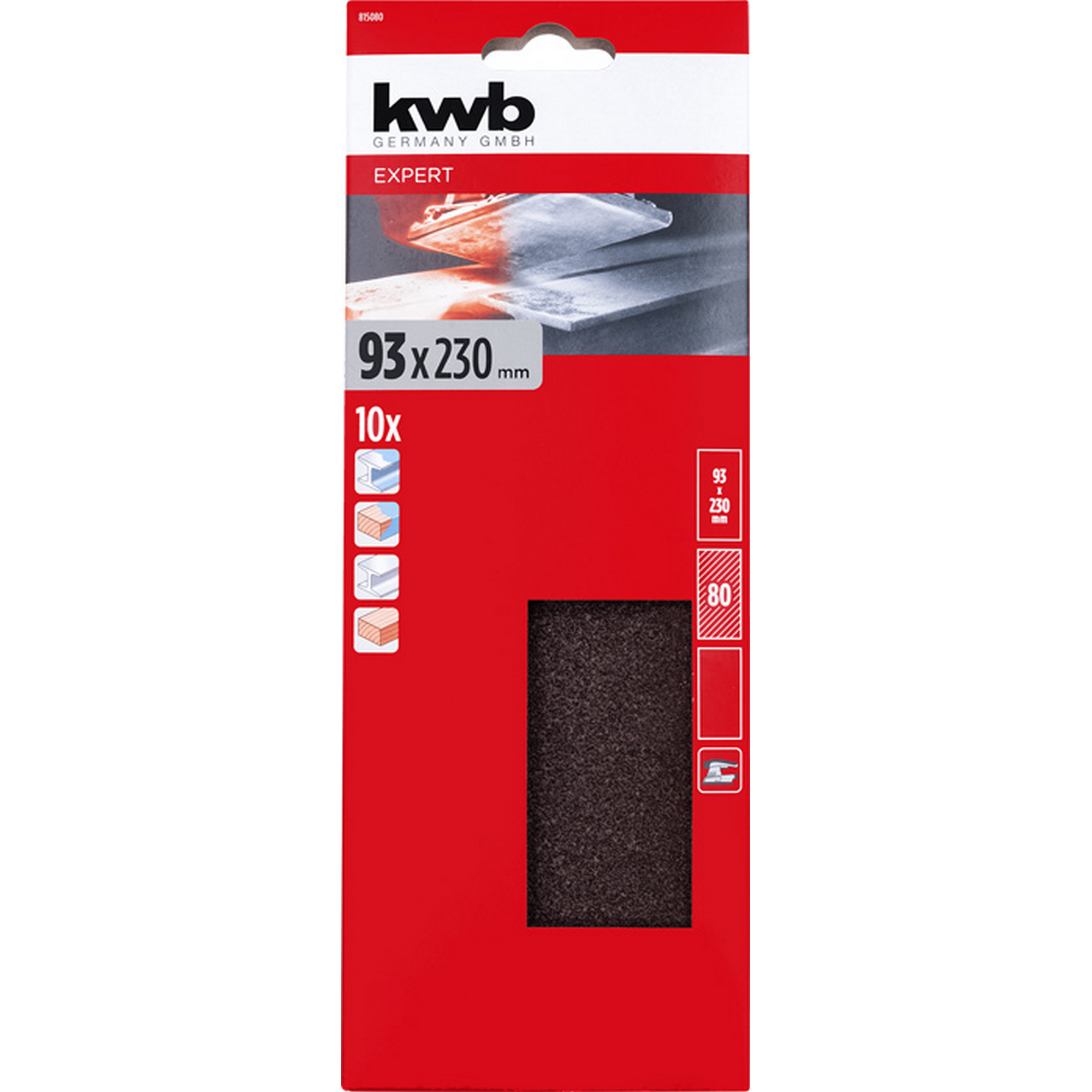 Schleifstreifen 'Holz & Metall' 93 x 230 mm K80 10 Stück