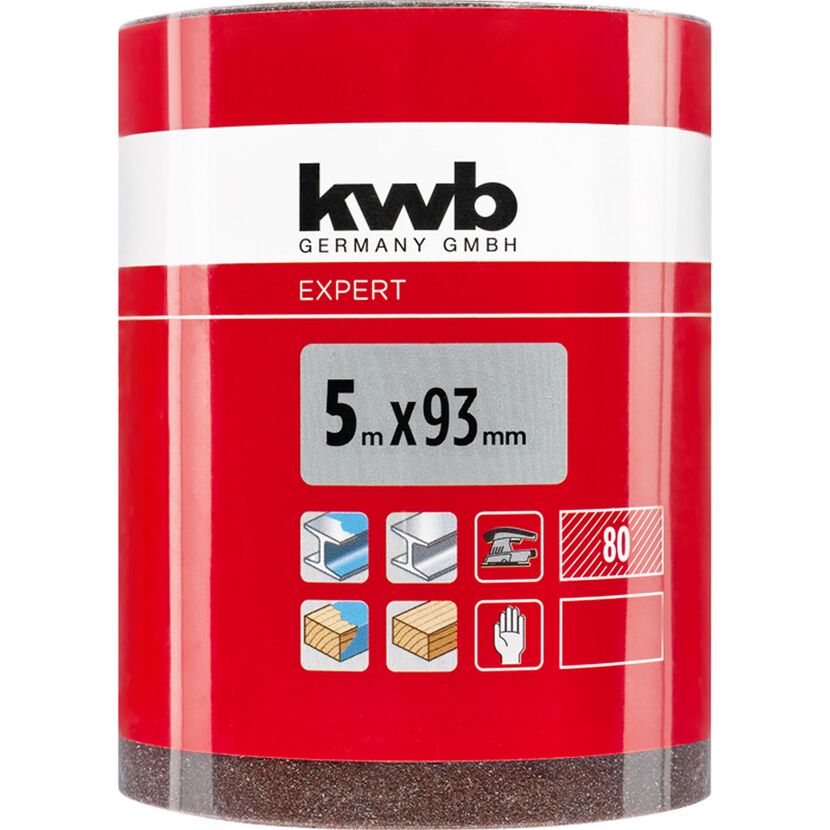 Schleifrolle 'Holz & Metall' K80 93 mm x 5 m