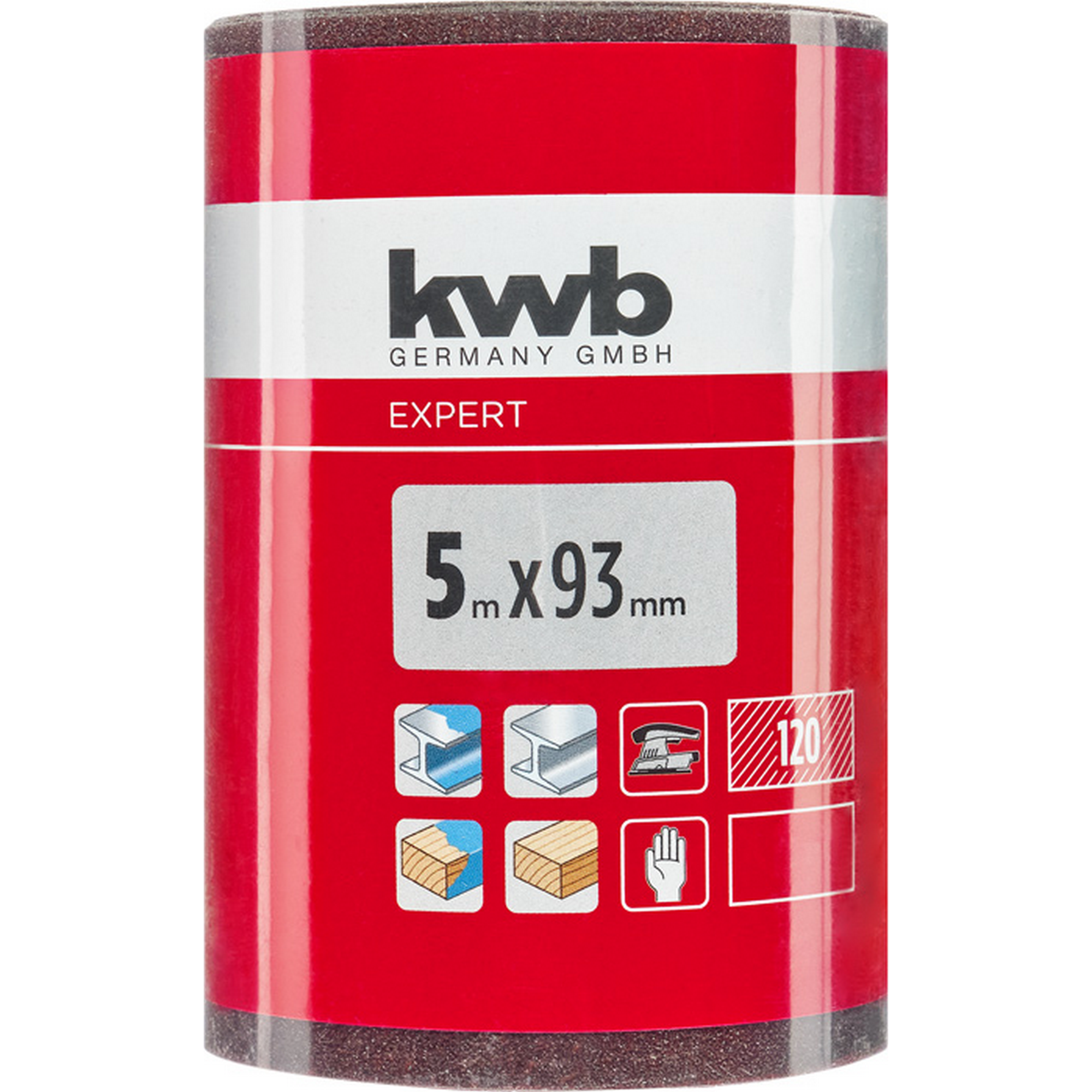 Schleifrolle 'Holz & Metall' K120 93 mm x 5 m