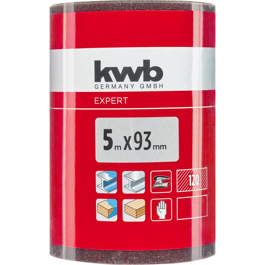 Schleifrolle 'Holz & Metall' K120 93 mm x 5 m