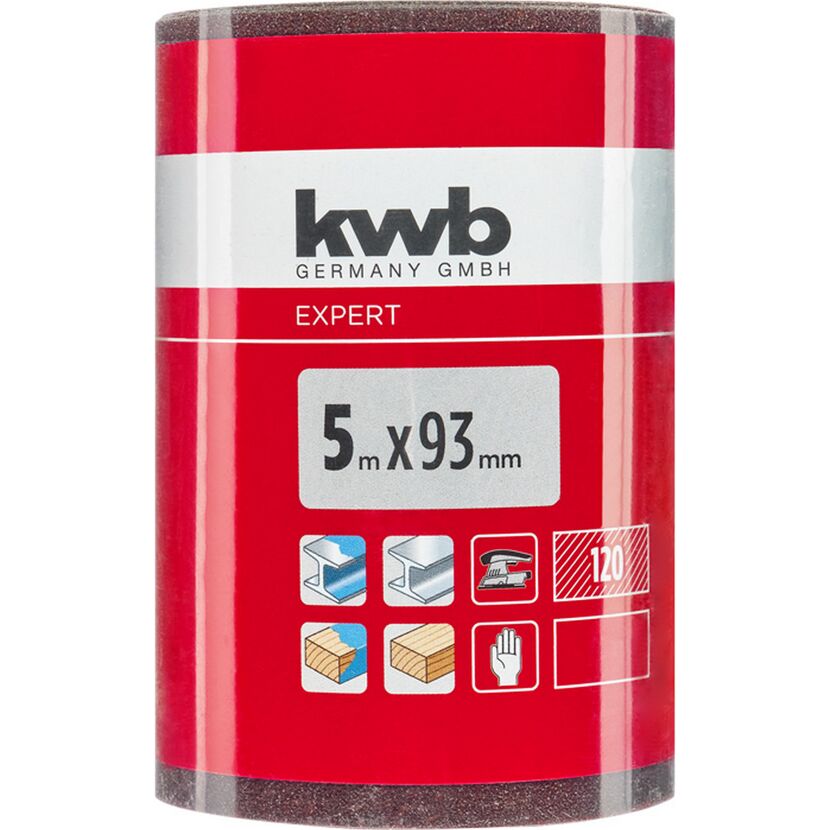Schleifrolle 'Holz & Metall' K120 93 mm x 5 m