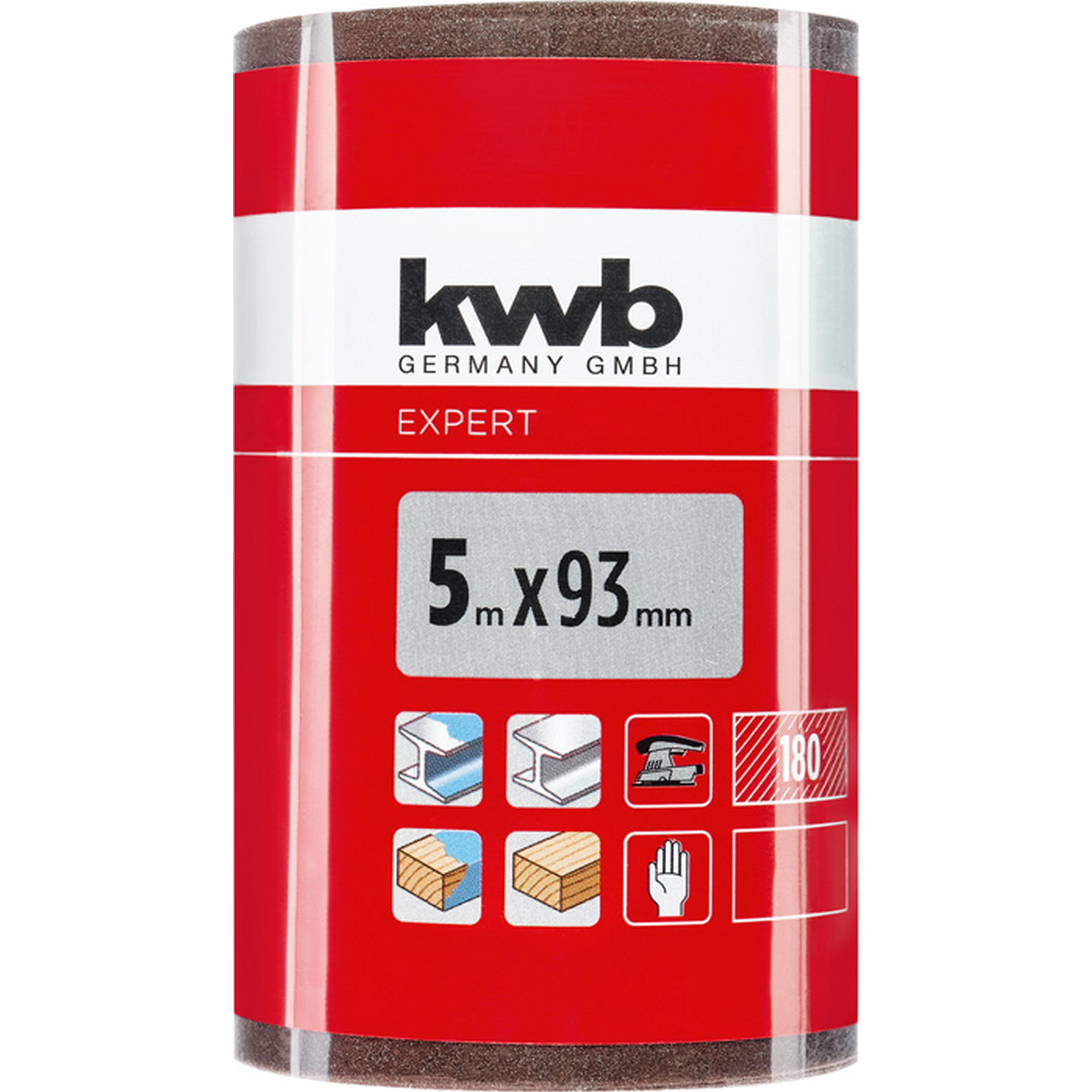 Schleifrolle 'Holz & Metall' K180 93 mm x 5 m
