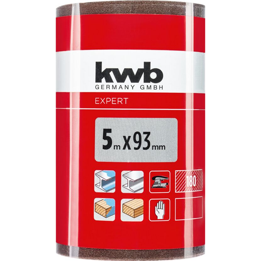 Schleifrolle 'Holz & Metall' K180 93 mm x 5 m