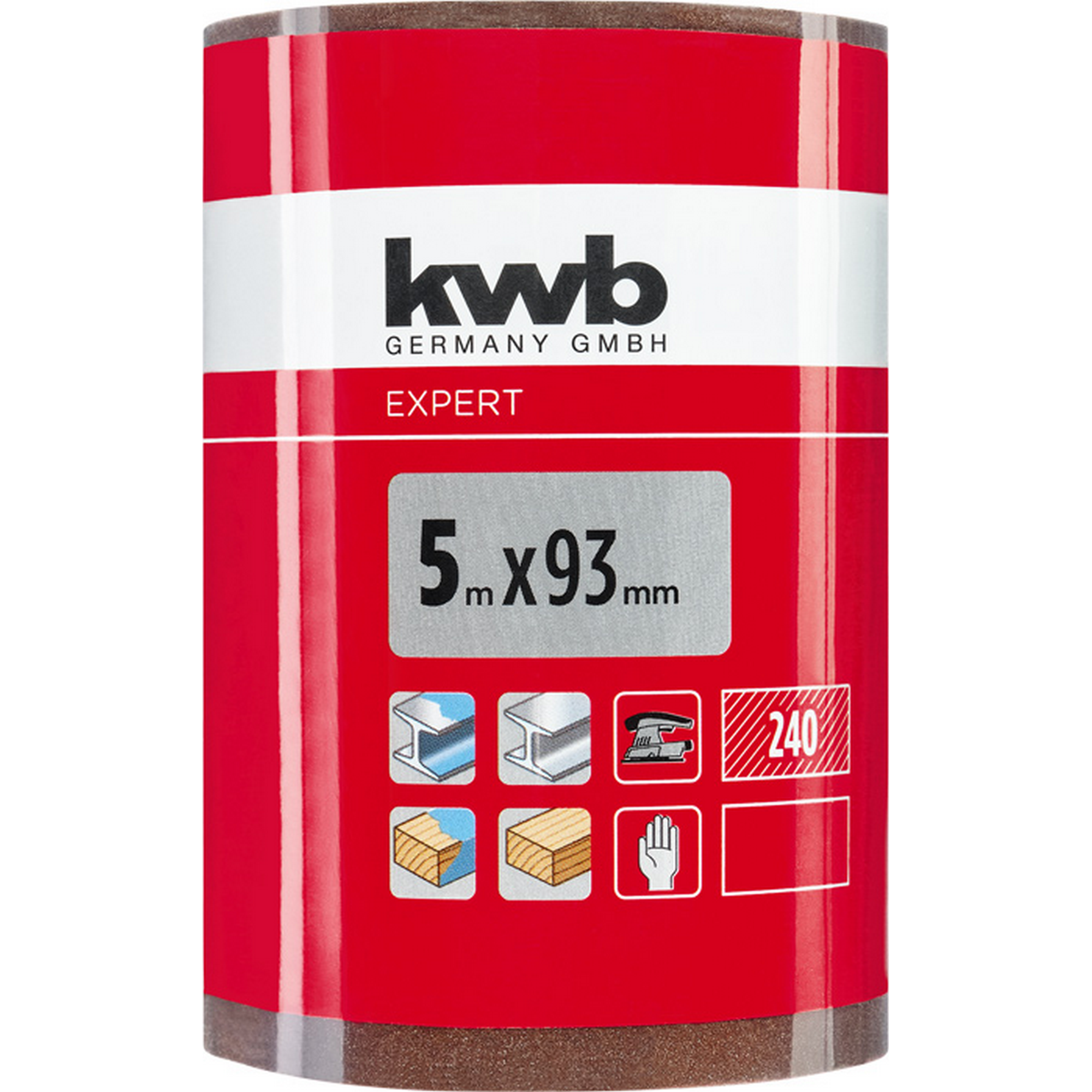 Schleifrolle 'Holz & Metall' K240 93 mm x 5 m