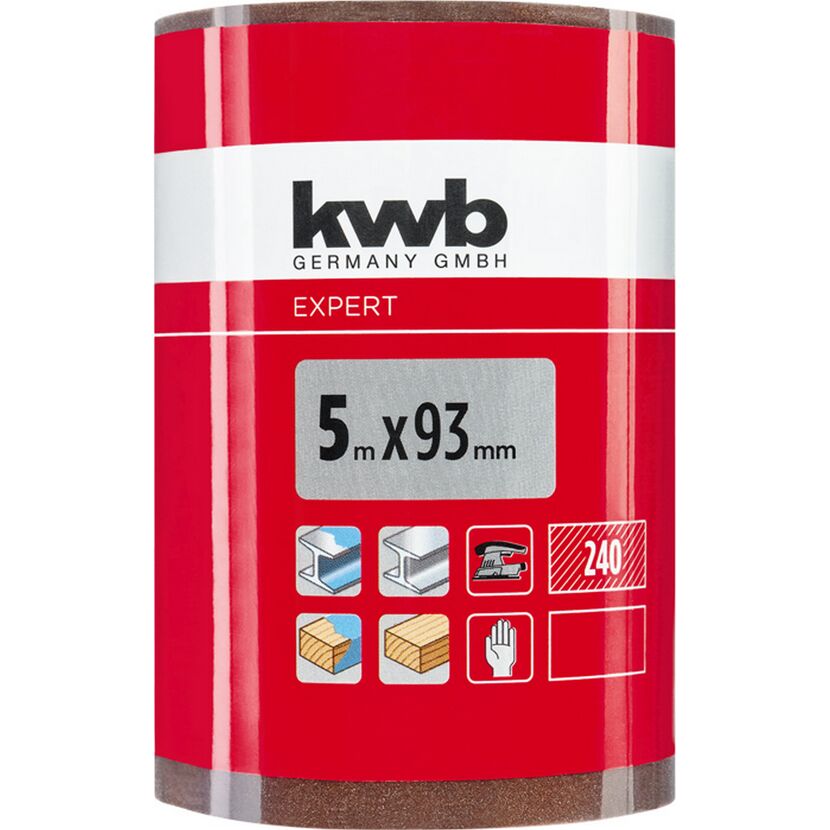Schleifrolle 'Holz & Metall' K240 93 mm x 5 m