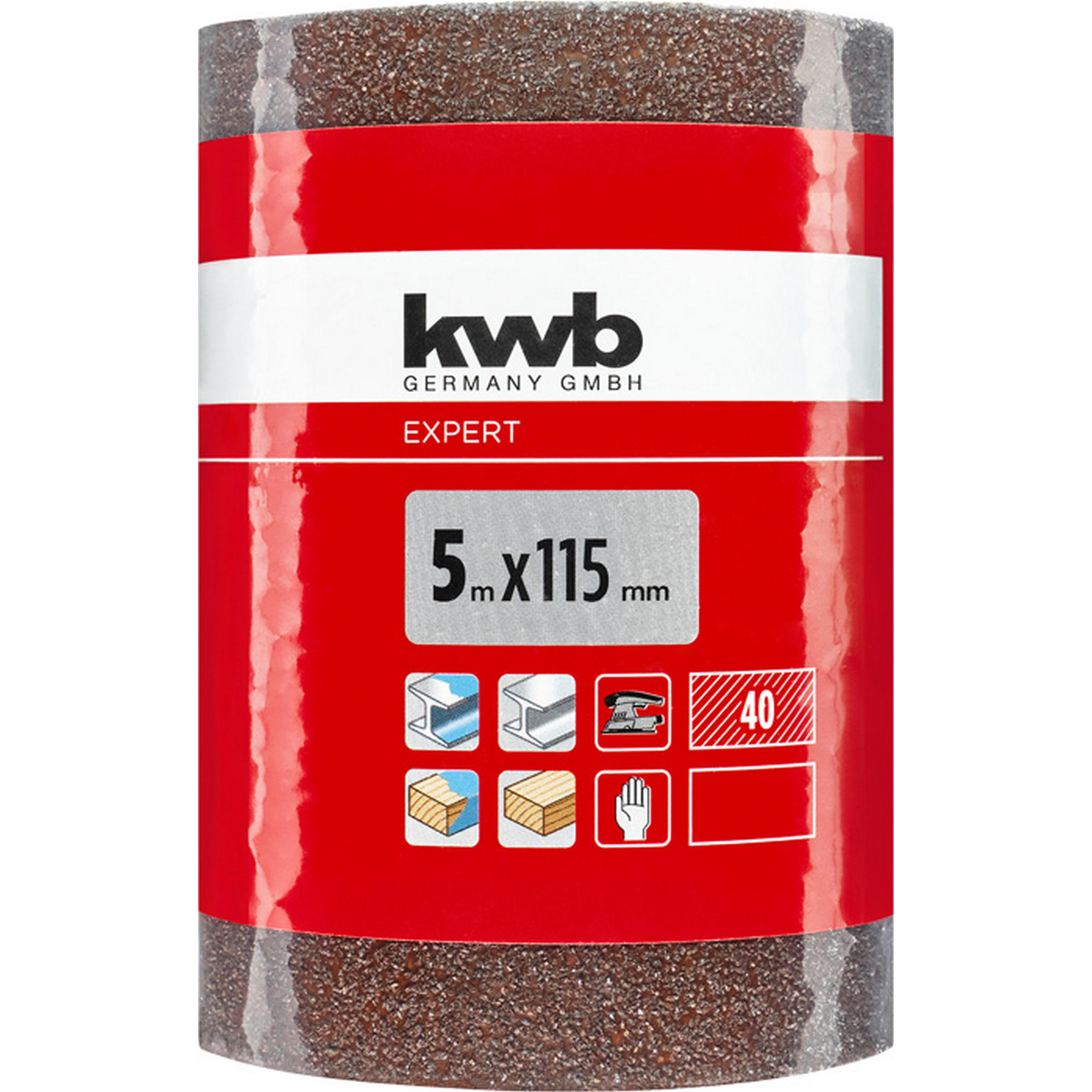 Schleifrolle 'Holz & Metall' K40 115 mm x 5 m