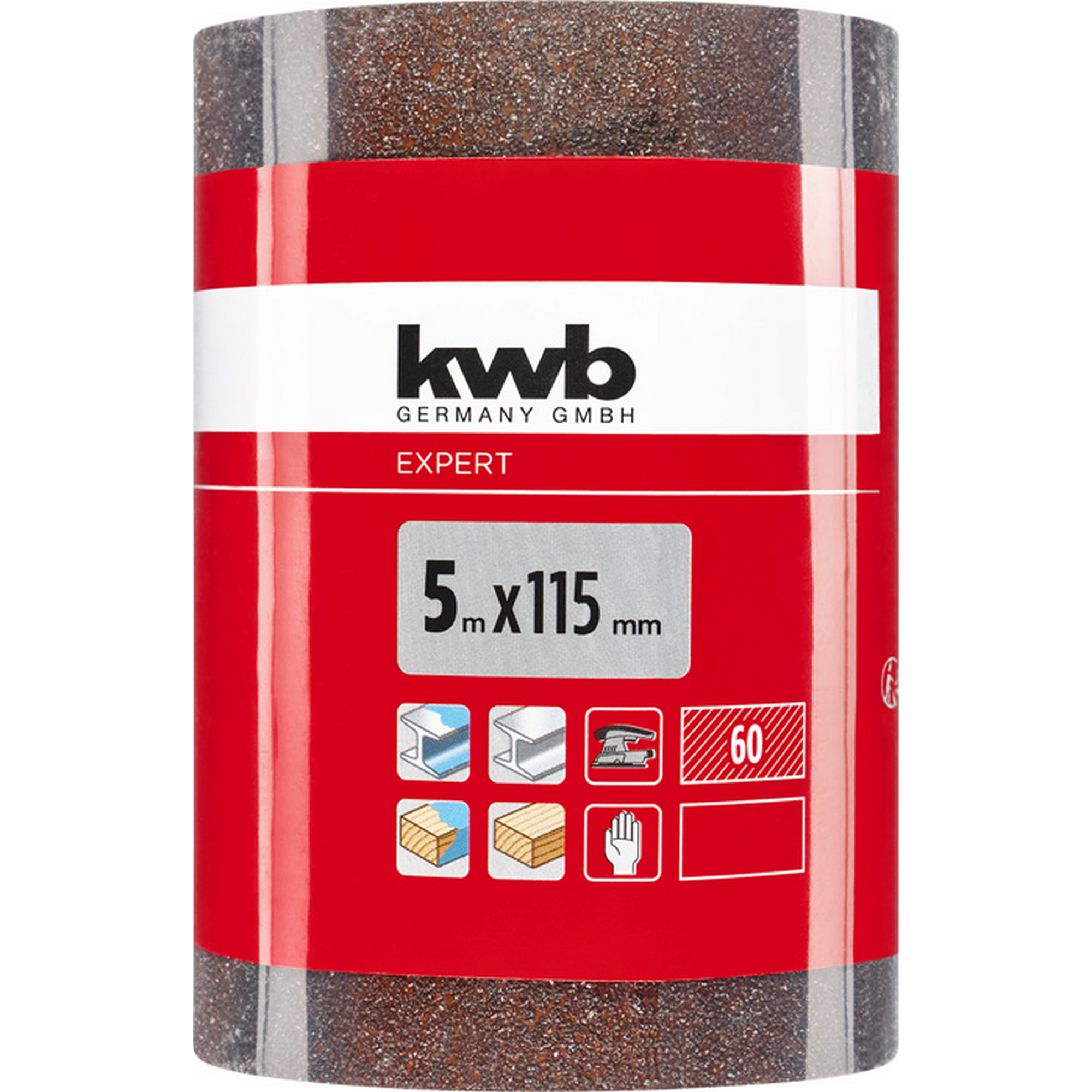 Schleifrolle 'Holz & Metall' K60 115 mm x 5 m