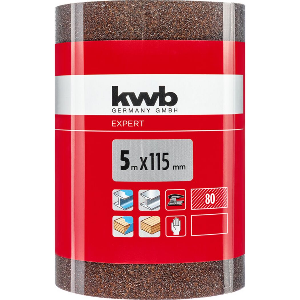 Schleifrolle 'Holz & Metall' K80 115 mm x 5 m