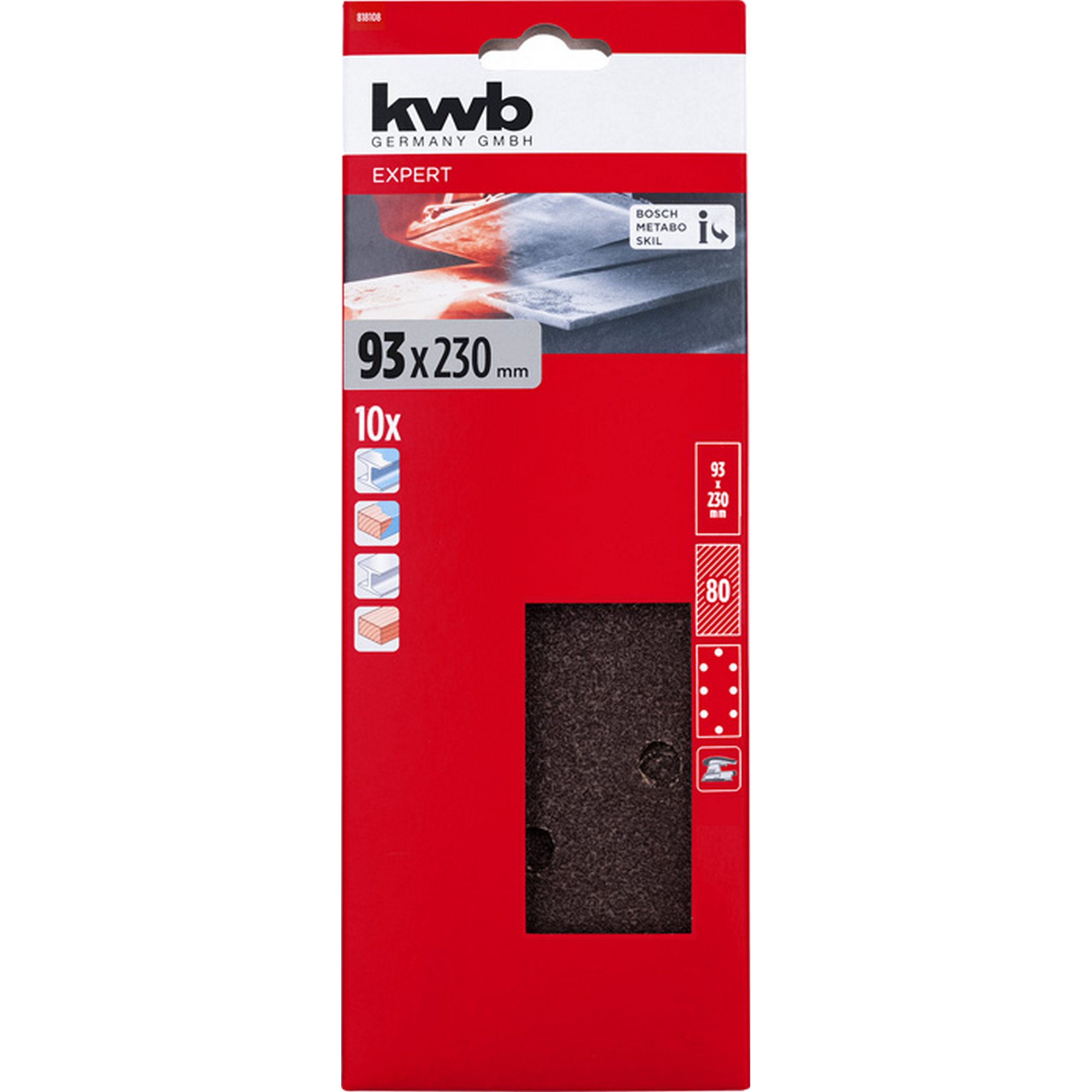 Schleifstreifen 'Holz & Metall' 93 x 230 mm K80 10 Stück