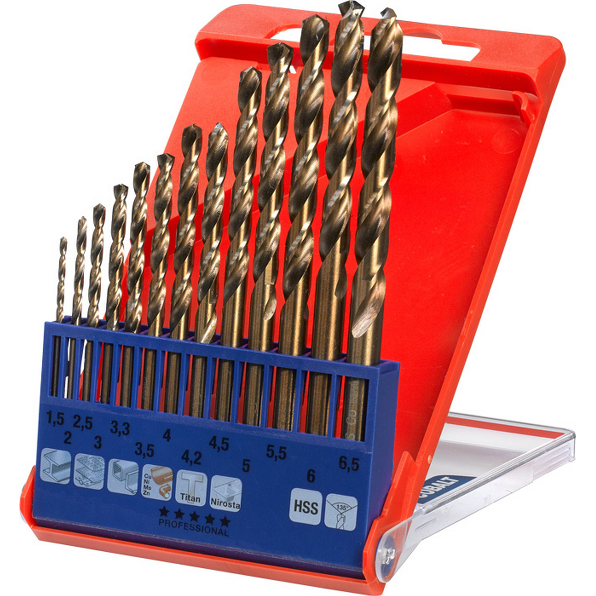 Metallbohrersatz 'Cobalt' HSS-CO 13-teilig