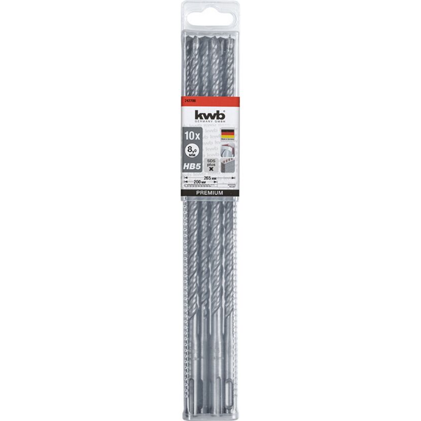 Hammerbohrer-Set 'HB 5' SDS plus Ø 8 x 265 mm 10 Stück