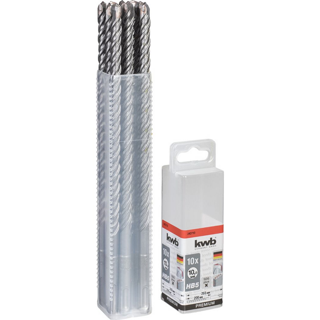 Hammerbohrer-Set 'HB 5' SDS plus Ø 10 x 265 mm 10 Stück