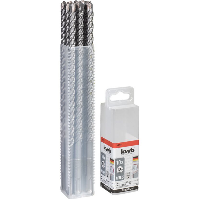 Hammerbohrer-Set 'HB 5' SDS plus Ø 10 x 265 mm 10 Stück