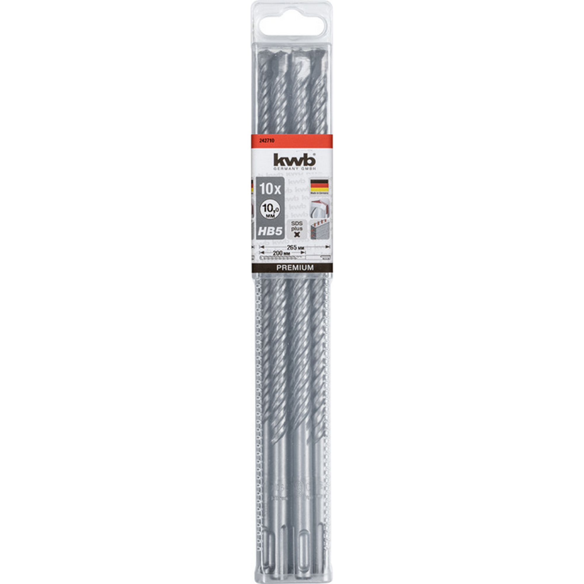 Hammerbohrer-Set 'HB 5' SDS plus Ø 10 x 265 mm 10 Stück