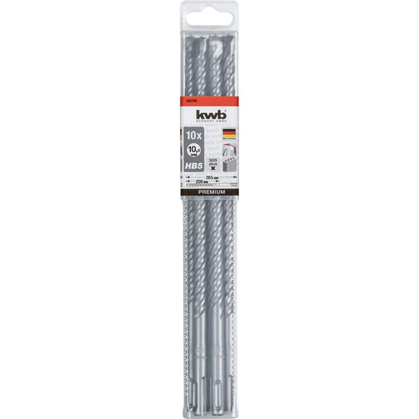 Hammerbohrer-Set 'HB 5' SDS plus Ø 10 x 265 mm 10 Stück