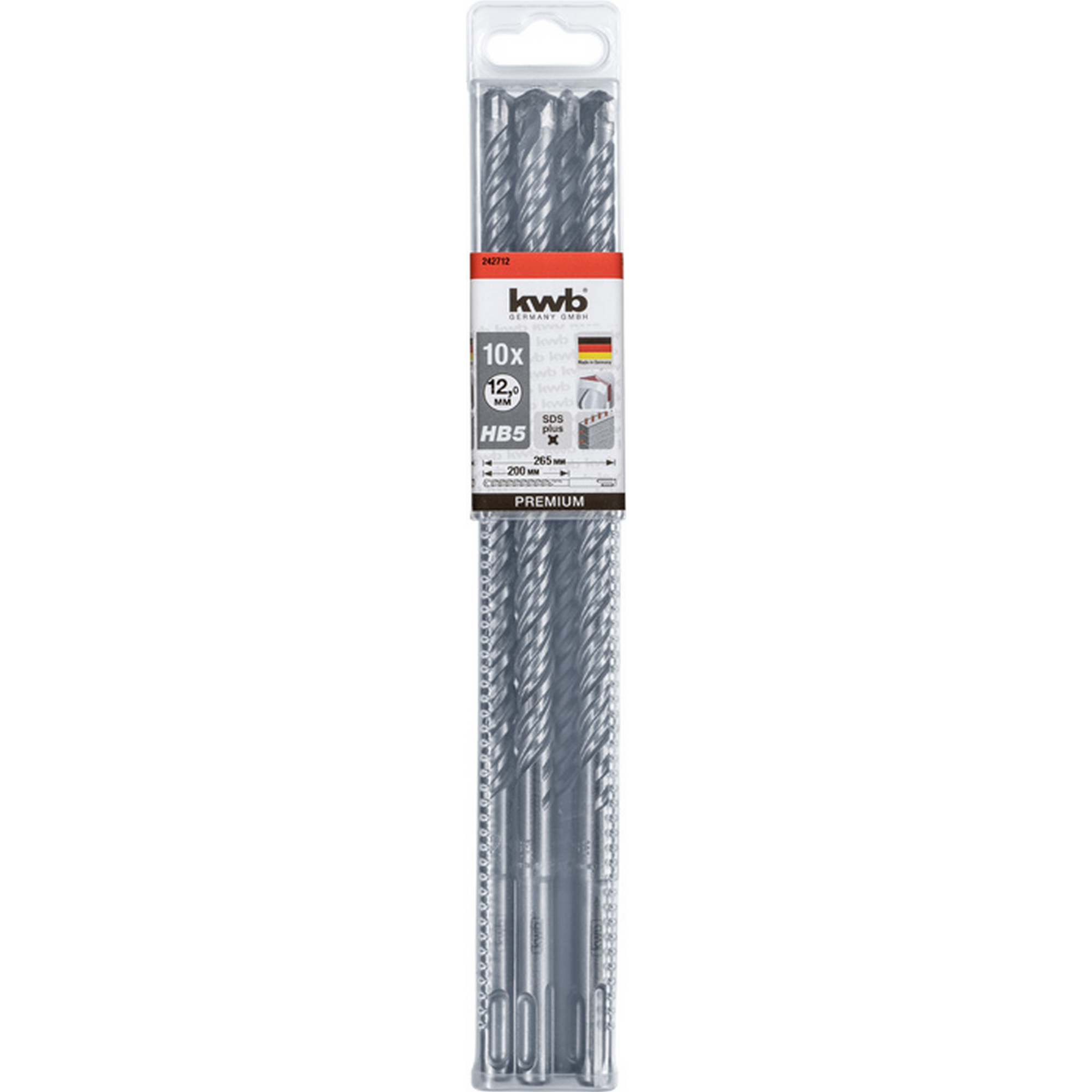 Hammerbohrer-Set 'HB 5' SDS plus Ø 12 x 265 mm 10 Stück