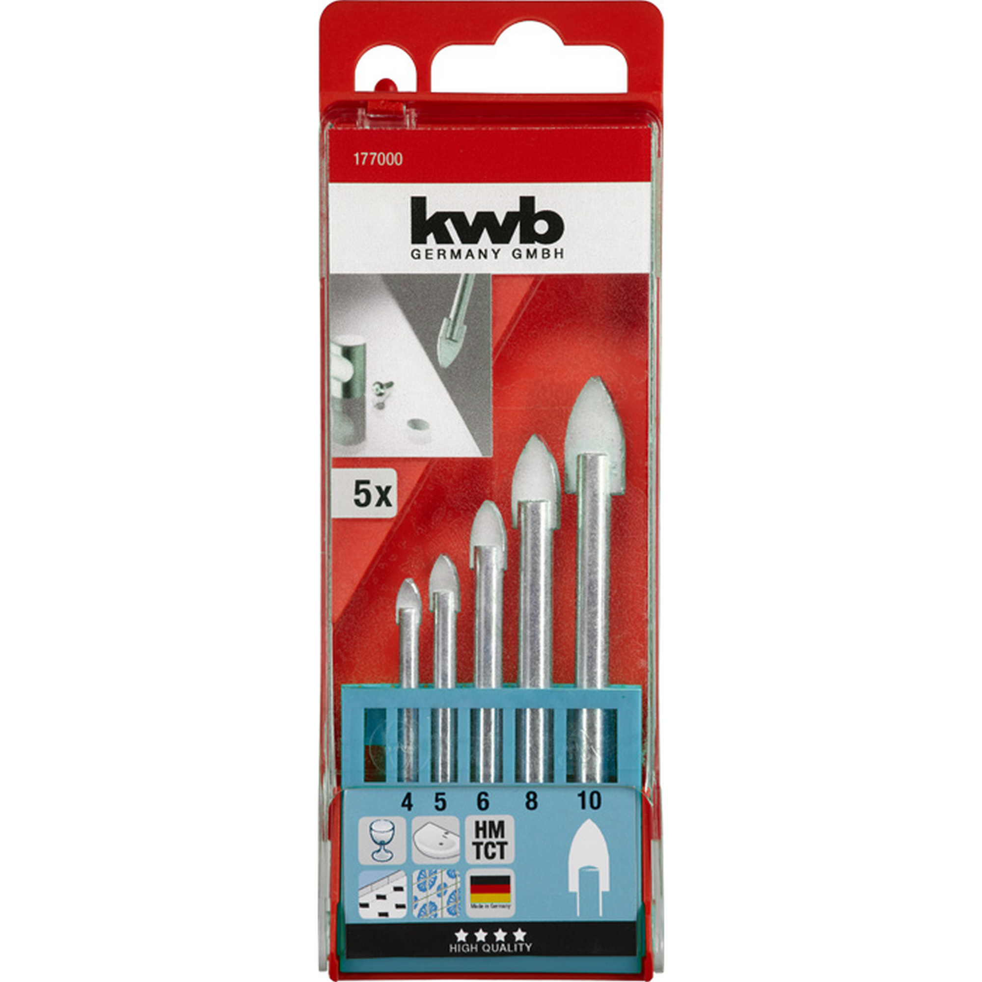 Glasbohrersatz 5-teilig