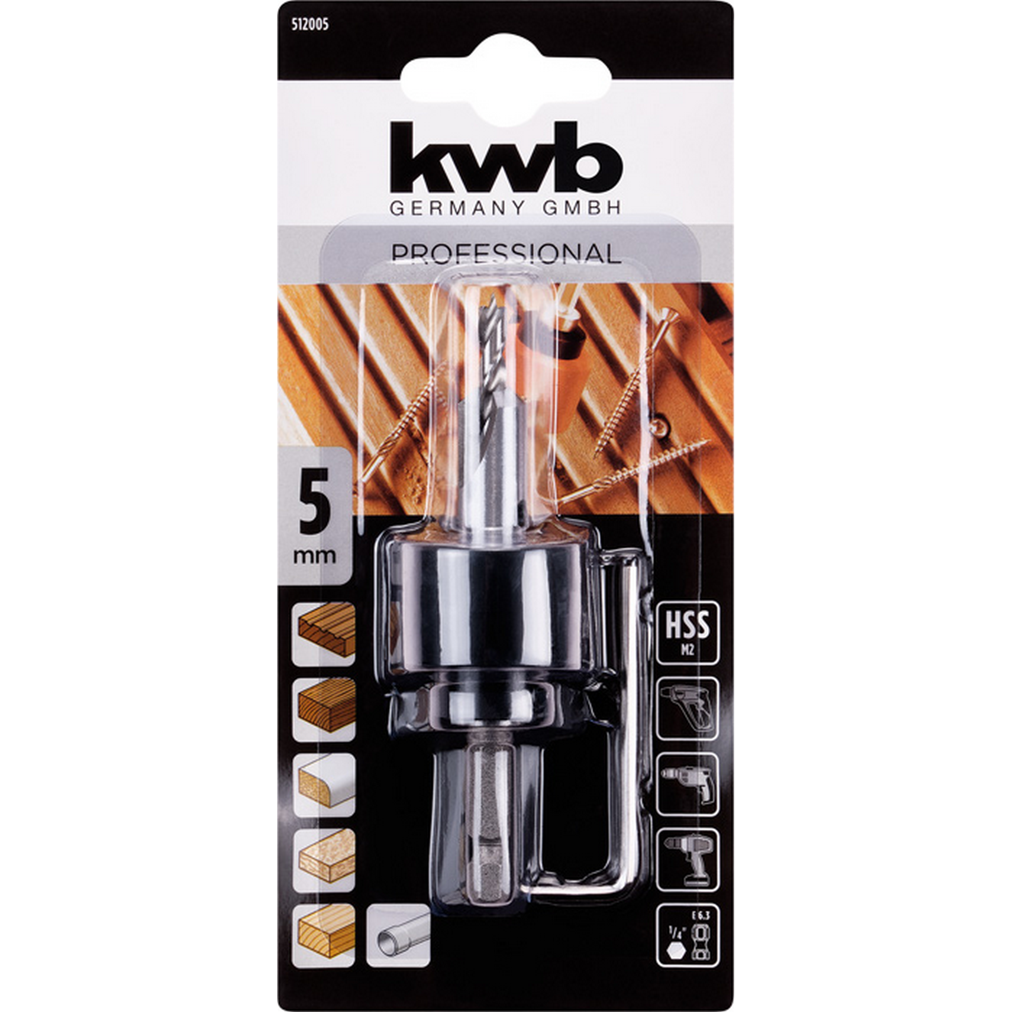Hartholzbohrer-Set HSS-M2 Ø 5 mm