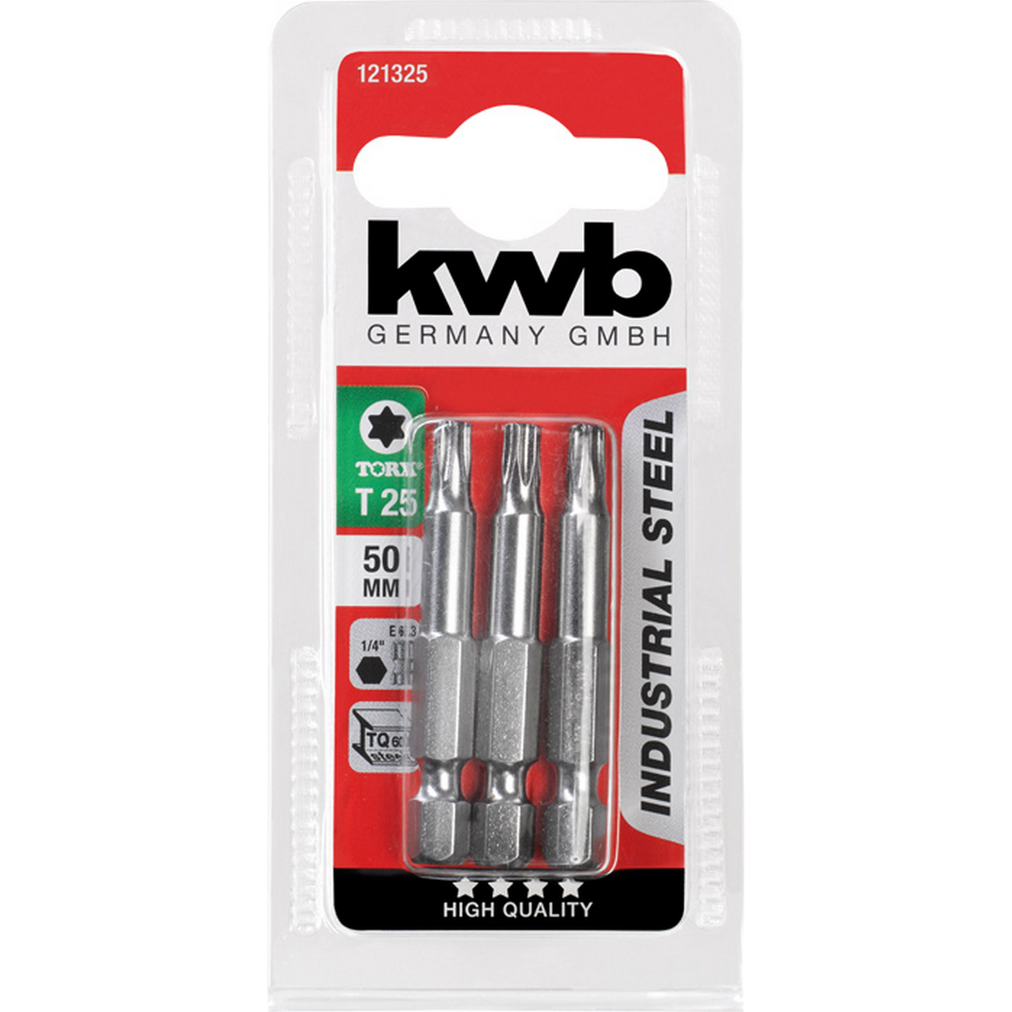 Bits 'Industrial Steel' T25 50 mm 3 Stück